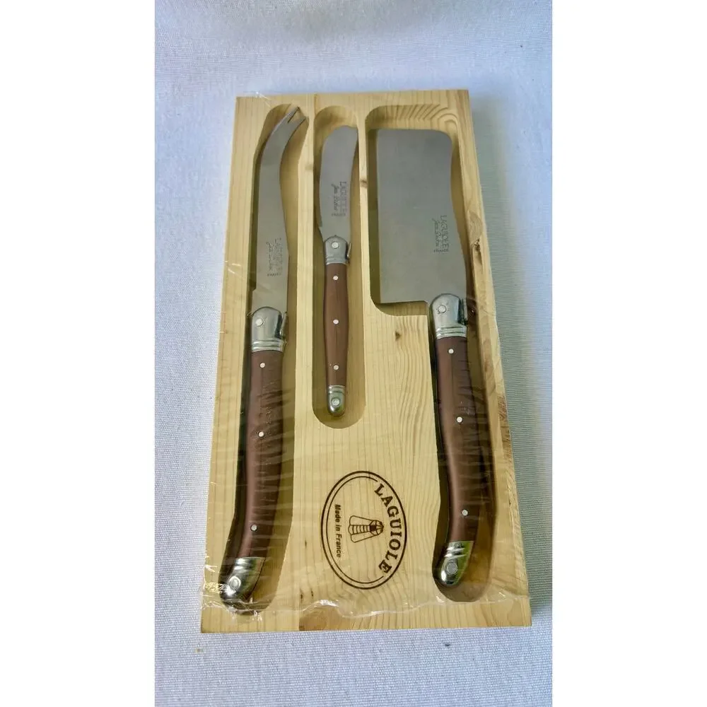 Jean Dubost Laguiole 3-Piece Cheese Knife Set – Metallic Bronze / Copper – NIB